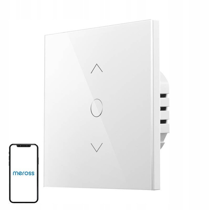 Kit inteligent de control al roletelor WiFi Meross, temporizator, alb