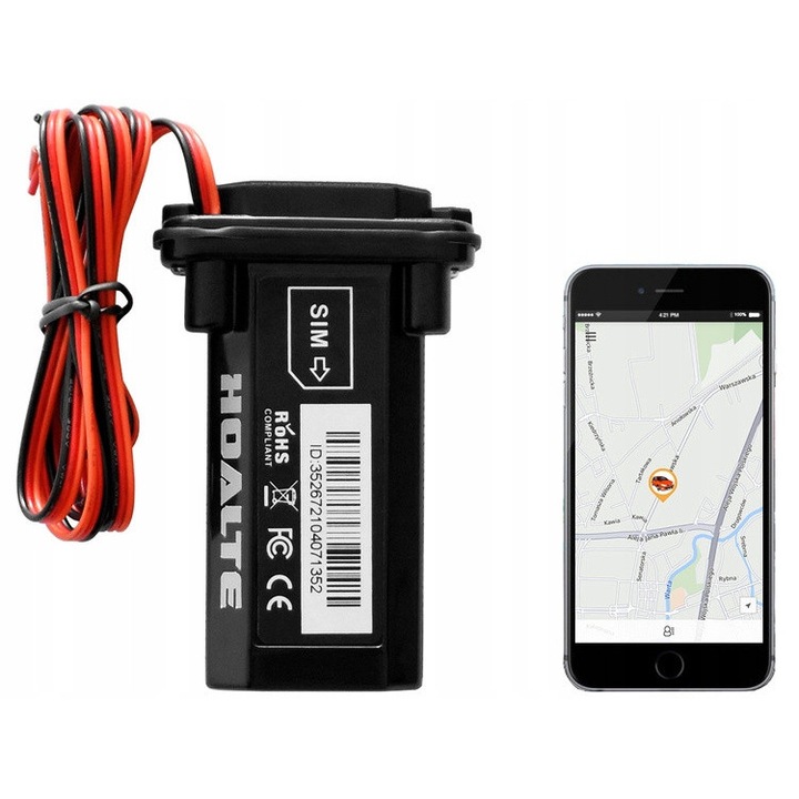 Lokalizator GPS Tracker Slim, Hoalte, waterproof, 12V/24V, 91x39.5x17mm, set complet
