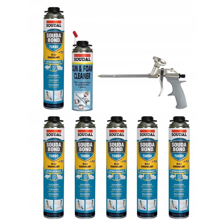 Adeziv Soudabond TURBO 6 szt, portocaliu, set cu pistol si curatitor