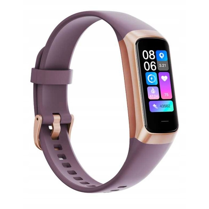 Bratara fitness Smart-Trend, model RNCF05, roz, cu monitorizare puls, termometru, dimensiuni 44x19x11mm