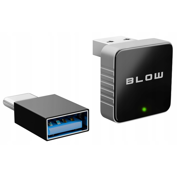 Adapter wireless CarPlay/Android Auto BLOW, USB, Wi-Fi, Bluetooth, negru
