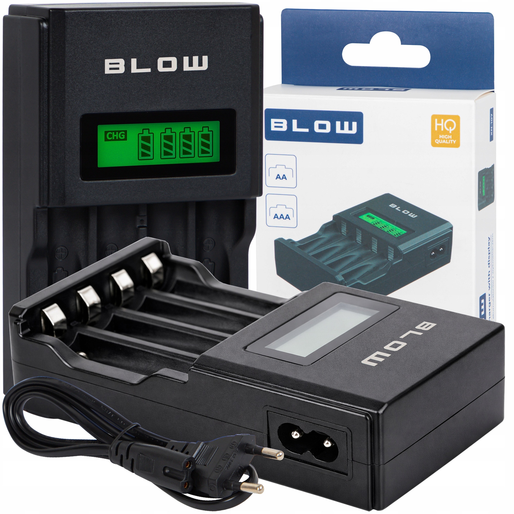 Incarcator BLOW pentru baterii AA/AAA, 1-4 celule, display LCD