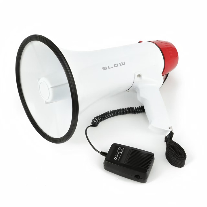 Blow MP-519 hordozható megafon, 20W, piros-fehér, 20.5x34cm