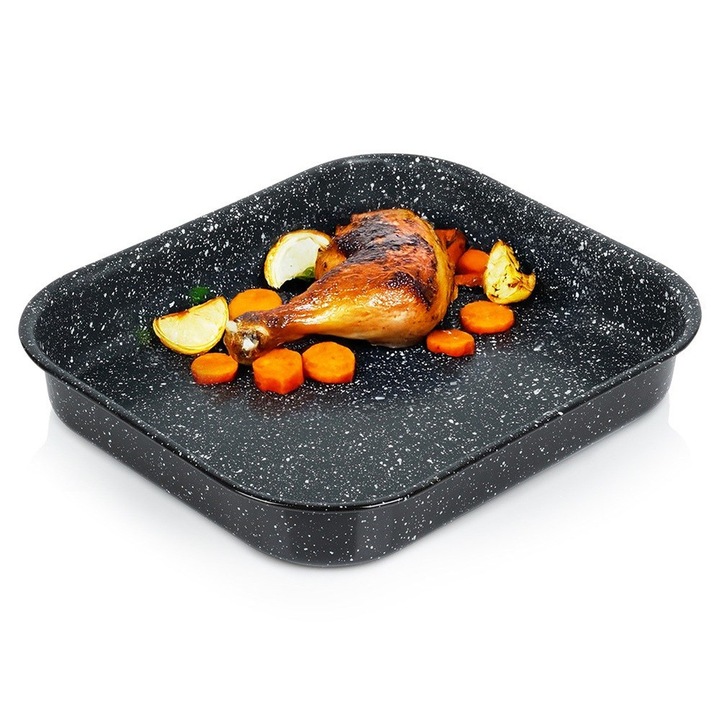 Tava de copt, Artemis, granit, 3L, 29,5x26x4,5cm, neagra