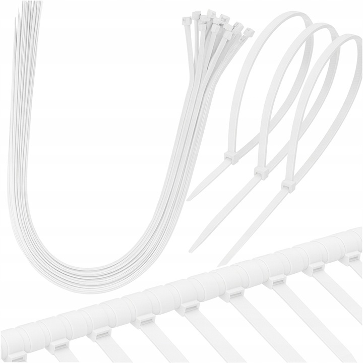 Set 100 opaski zaciskowe, Xtreme, 9x1350mm, rezistente, albe