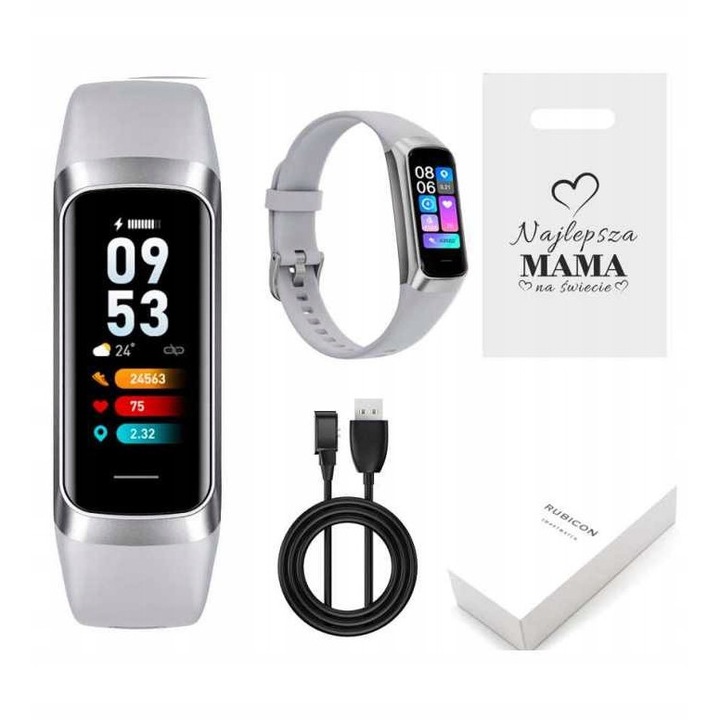 Bratara fitness Rubicon, model RNCF05, termometru, aurie, dimensiuni 44x19x11mm, set complet