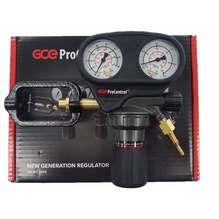 Reductor GCE 25 bar, pentru gaze tehnice, presiune de iesire 0-1,5 bar, cu filet G3/8" LH