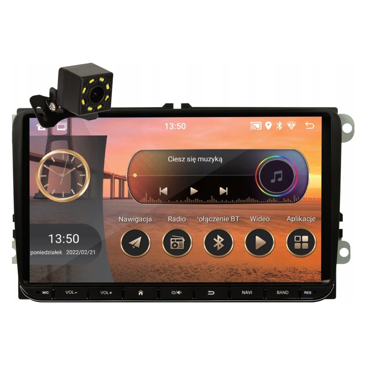 Radio auto BLOW 2 DIN 9 inch, Bluetooth, WiFi, GPS, pentru VW Passat B6 B7, Golf 5 V 6 VI, Skoda, Seat