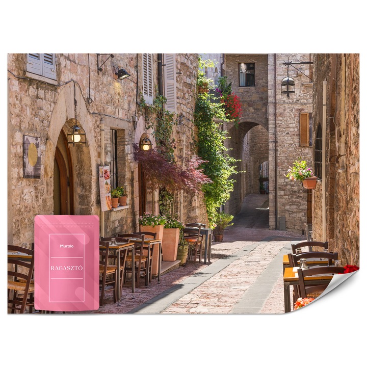 Fotótapéta Muralo Olasz Utca Nyaralás 350x256 Virágok Modern Nappaliba