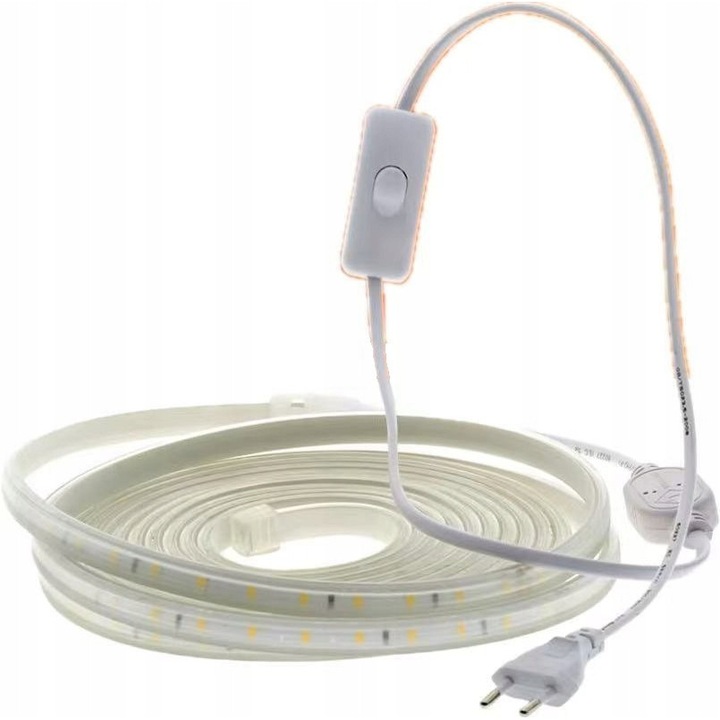 Banda LED 15m, 120 LED, alb natural 4500K, IP67, taiata