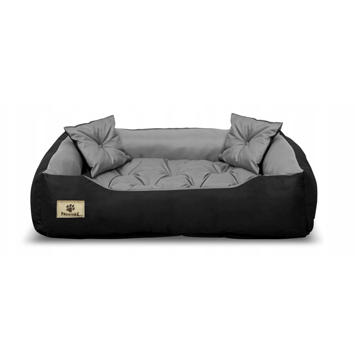 Kutya és macska fekhely, AIO FACTORY, 75x65cm, vízálló, 2 párnával, szürke