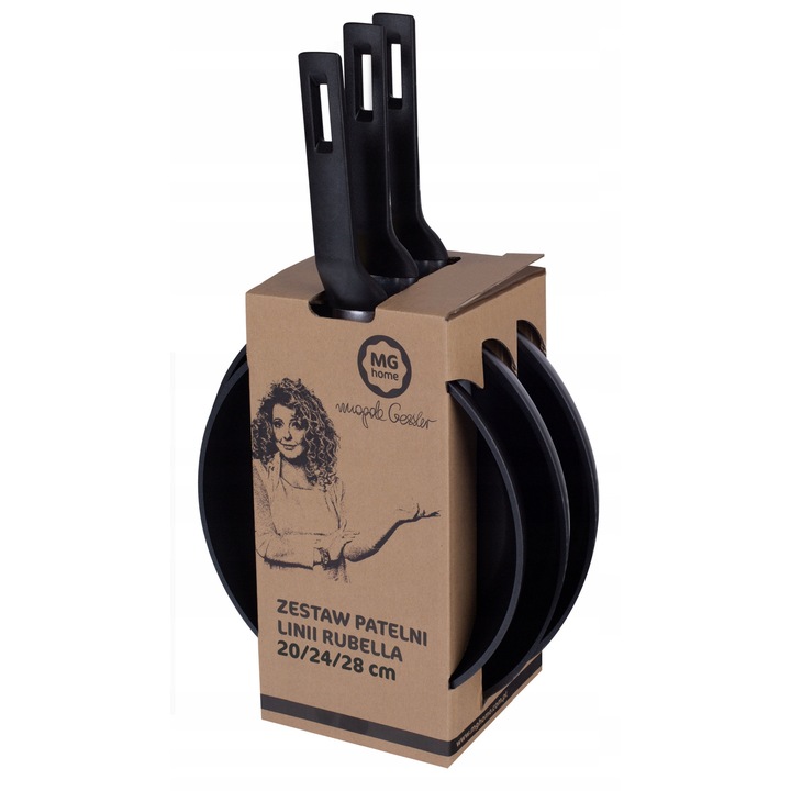 MG Home Rubella serpenyő szett 24cm, 28cm, fekete, karcálló
