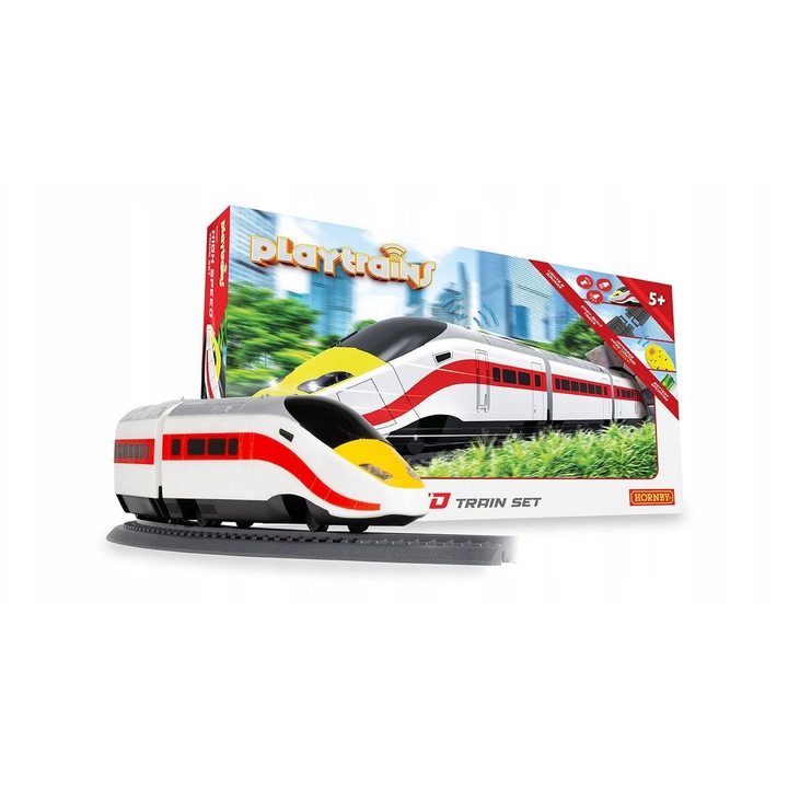 Zaruri Playtrains High Speed, set cu tren, ovale 1470x793mm, multicolor, 17 piese