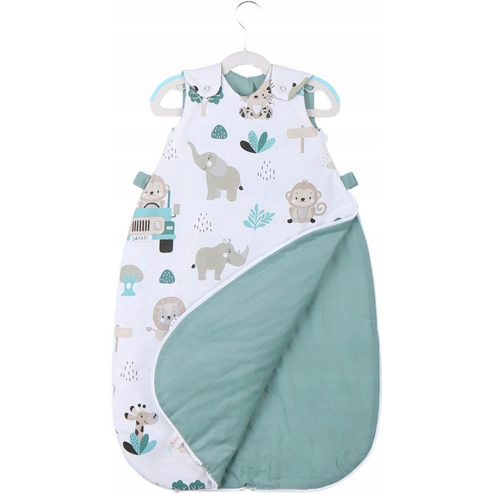 Sac de dormit pentru bebelusi, Babymam, model DREAM WARM, 100% bumbac, multicolor, 75x44cm