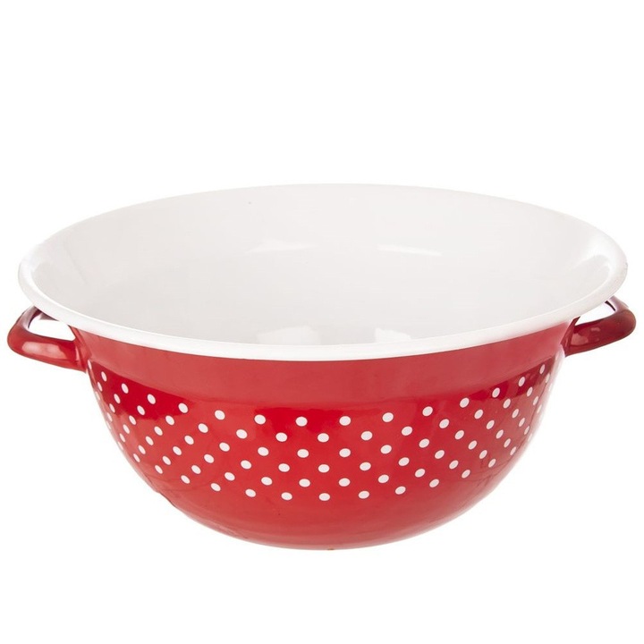 Bol emaliat pentru amestecat, Artemis, 34x39x15cm, 9L, rosu