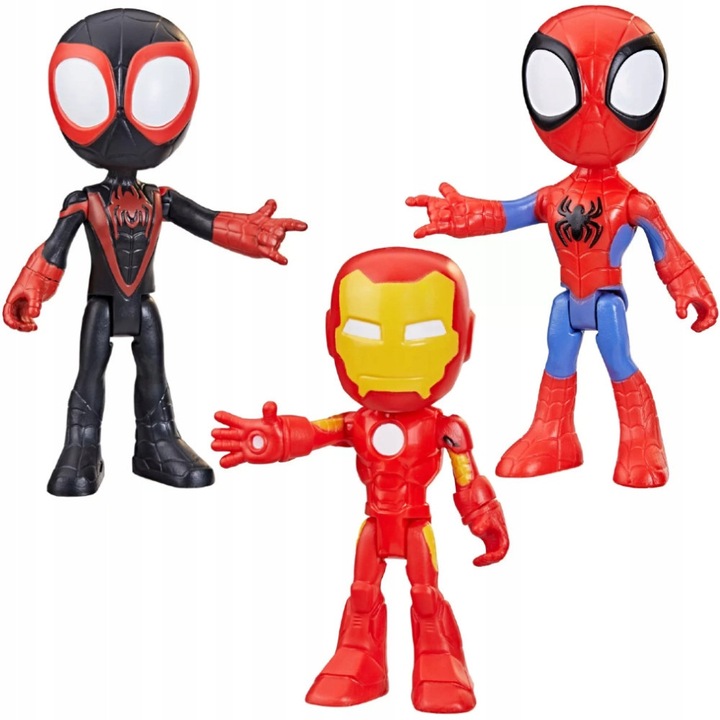 Комплект фигурки Spidey, Hasbro, Miles Morales, Iron Man, 10см, многоцветен