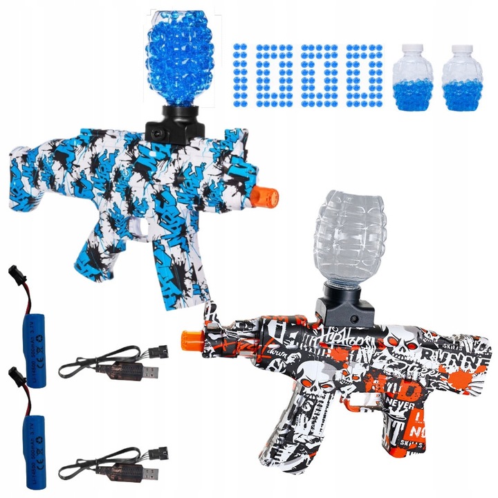 Set arme de jucarie, Poszukiwacze Frajdy, 2x pistol cu bile gelatinoase, tinta