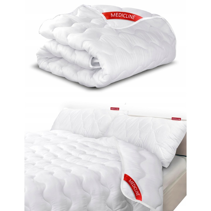 Pilota Antialergica 160x200cm, Microfibra, Alb cu Lama, Fabricata in Polonia