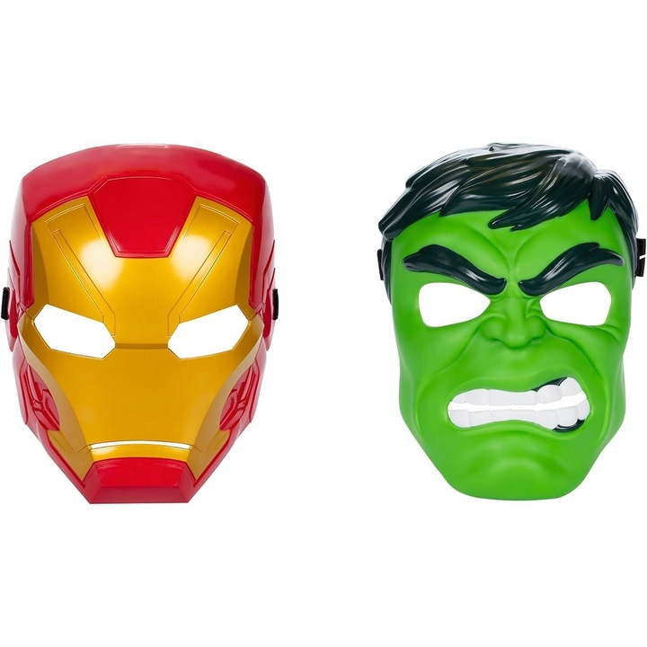 Marvel 2 Masti Avengers Iron-Man si Hulk, Hasbro, pentru copii, 5+