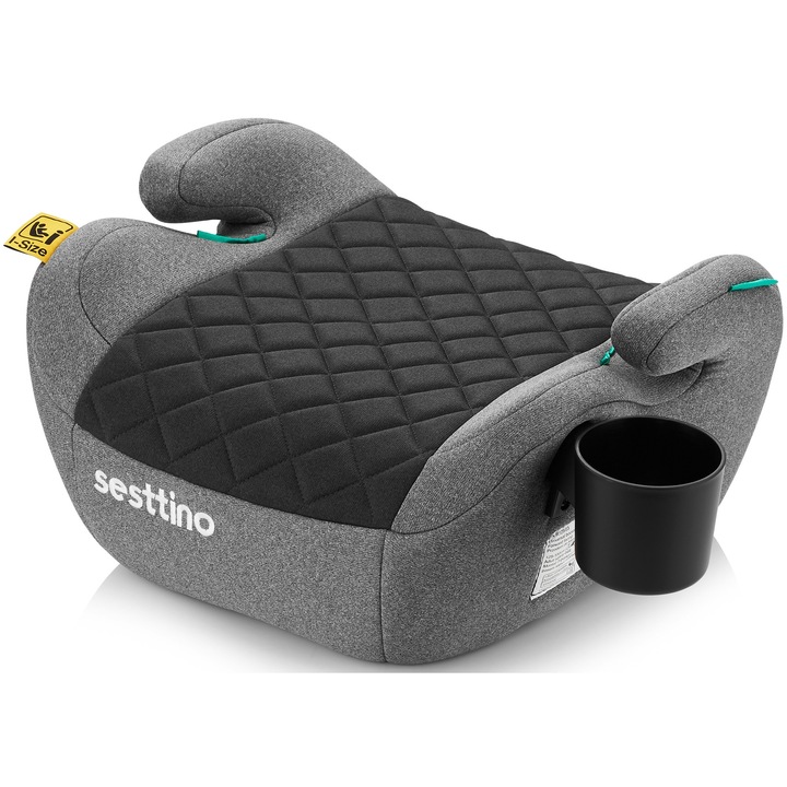 Inaltator auto Sesttino XBOOSTER LITE, negru-gri, 125-150 cm, i-Size, cu cotiere și suport pentru pahar