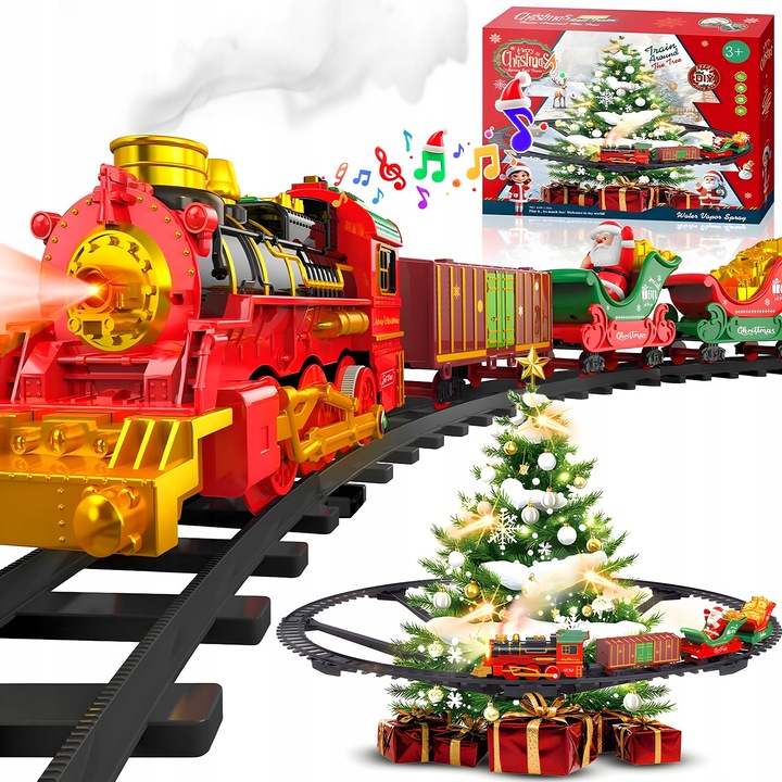 Set trenulete de jucarie, efecte sonore si luminoase, multicolor, 288cm