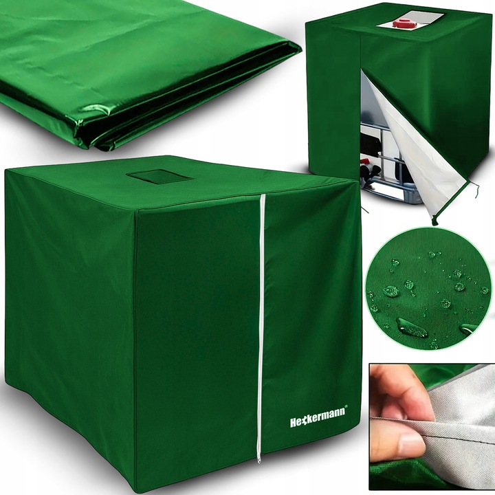 Husa de protectie pentru rezervor de apa IBC 1000L, Heckermann, 3 straturi, verde