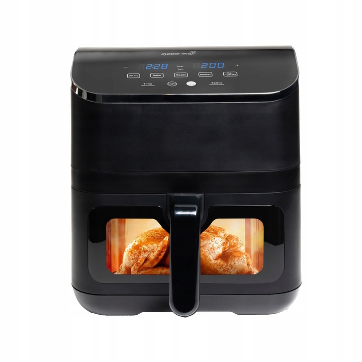 Friteuza Hurtex DFA-617DB, 6L, 1875W, neagră, tehnologie CycloneTech, control digital