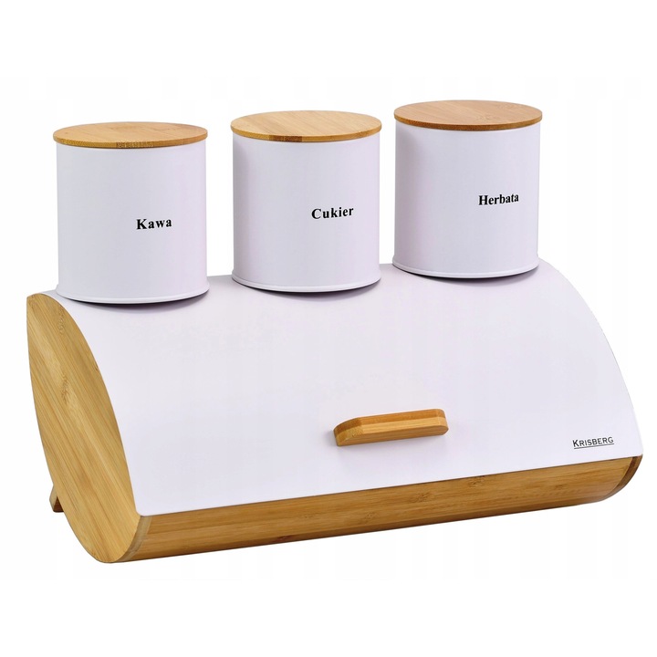 Krisberg kenyértartó és tárolóedények, matt, 35x25x15.5cm, szett