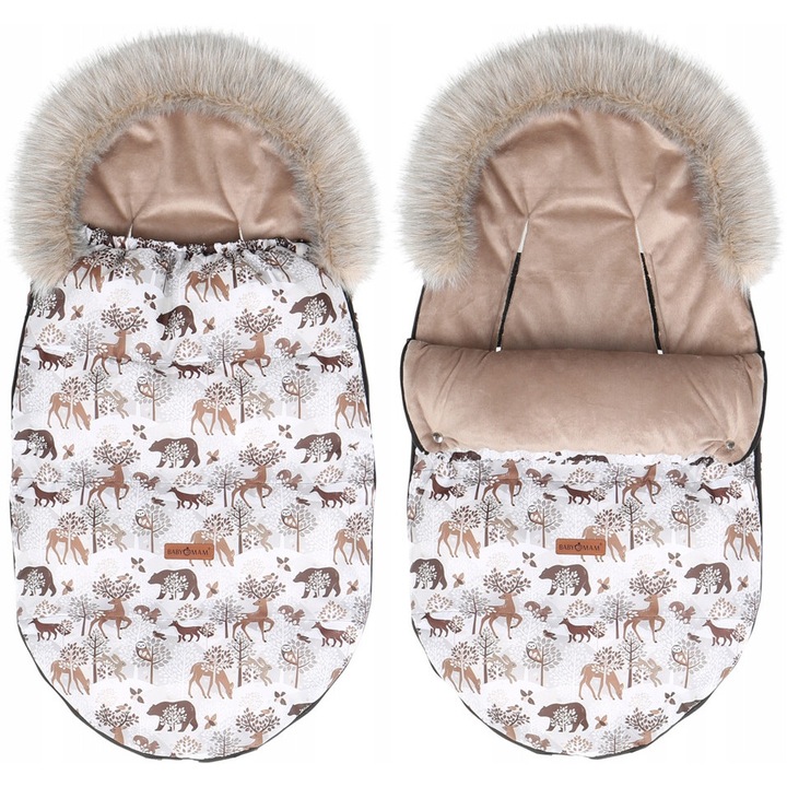 Sac de dormit pentru bebelusi Babymam, impermeabil, captusit cu blanita, 0-6 luni