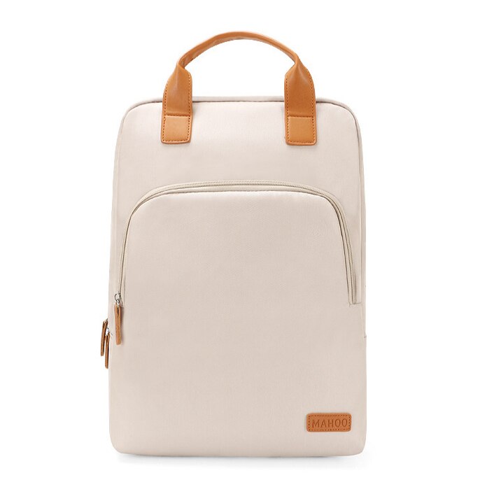 Geanta pentru laptop cu doua curele, Aiorber, 14 inch, rezistenta la socuri, rezistenta la stropire, trei compartimente, maner de transport, curea pentru troler, kaki