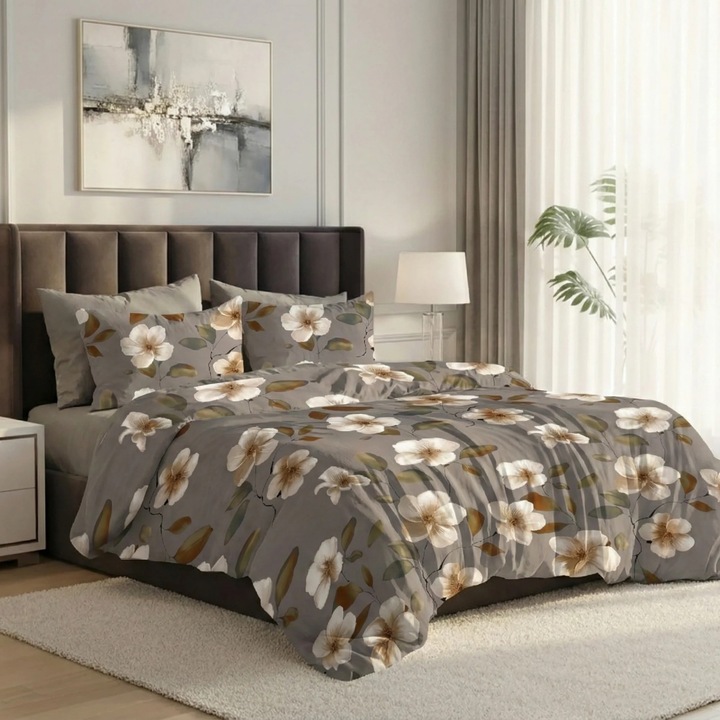 ELVO Economy dupla ágyneműgarnitúra 6 részes Eleganta Szürke LEE12 Ralex Pucioasa