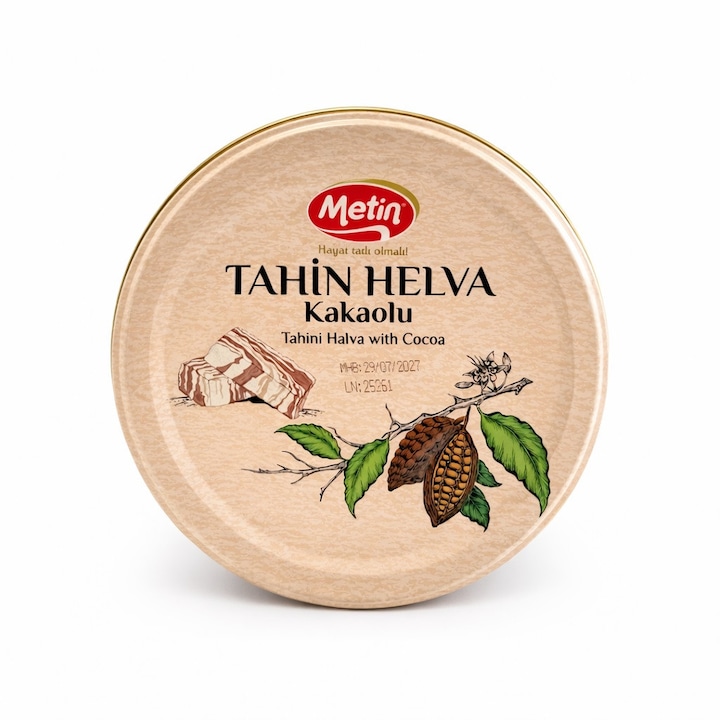 Halva turceasca cu cacao in cutie metalica, Metin, 650g