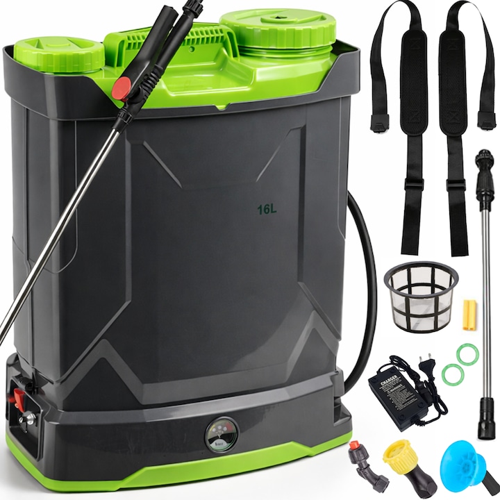 Opryskiwacz electric 16L cu 3 dysze, grafitovo-verde, set complet