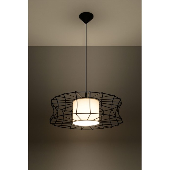 Висяща лампа Adrilux Salerno, 50x50x85см, черна, 60W