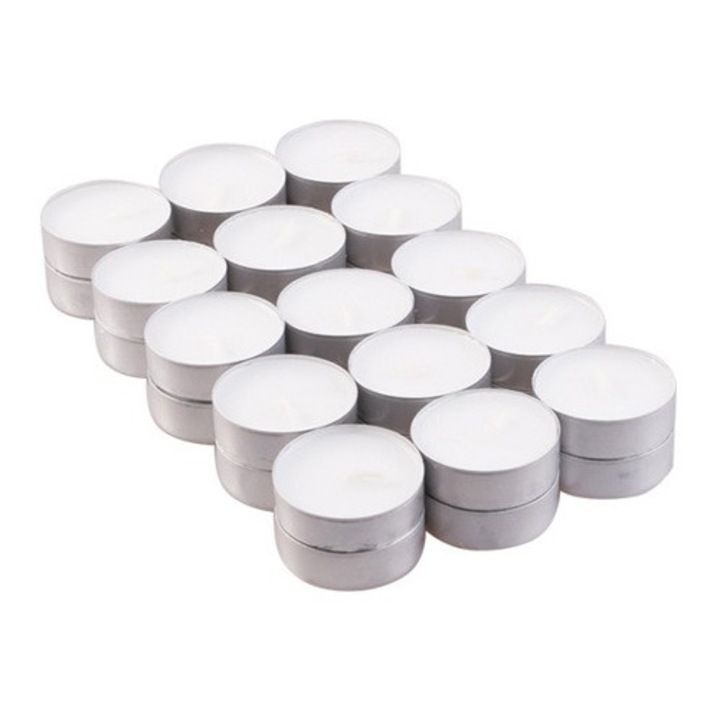 Set 30 lumanari tealight bezzapachowe CANDLESENSE, 4 ore, clasic
