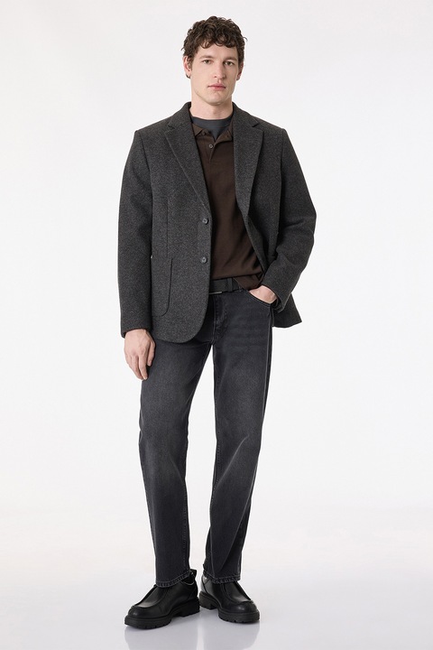 KOTON, Blugi drepti cu aspect decolorat, Negru