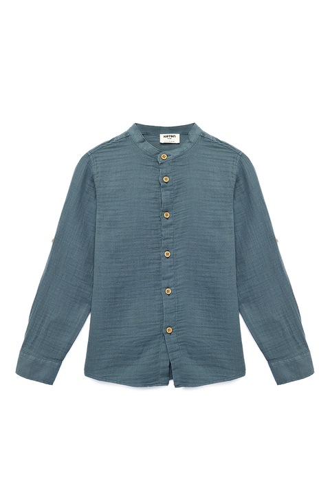 KOTON, Camasa din bumbac cu nasturi, Albastru petrol