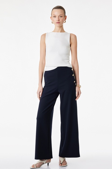 KOTON, Pantaloni cu croiala ampla, Bleumarin