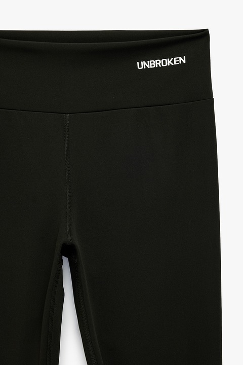 KOTON, Colanti crop cu talie inalta, Negru