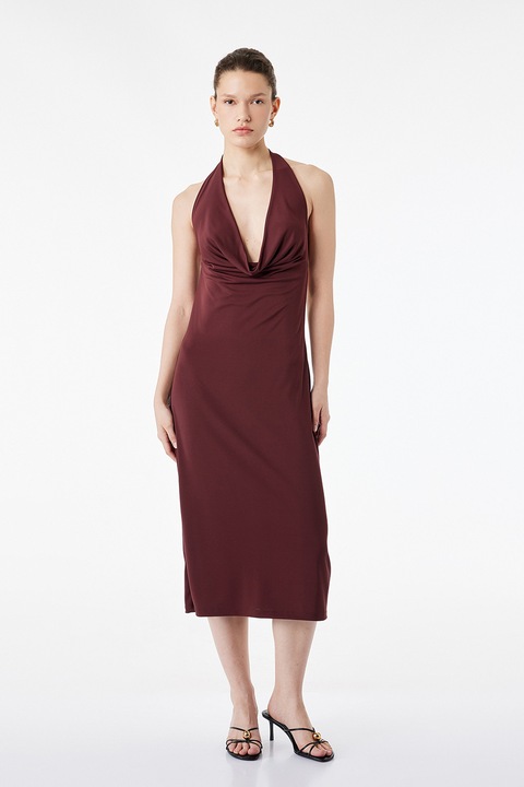 KOTON, Rochie fara maneci cu decolteu amplu, Visiniu