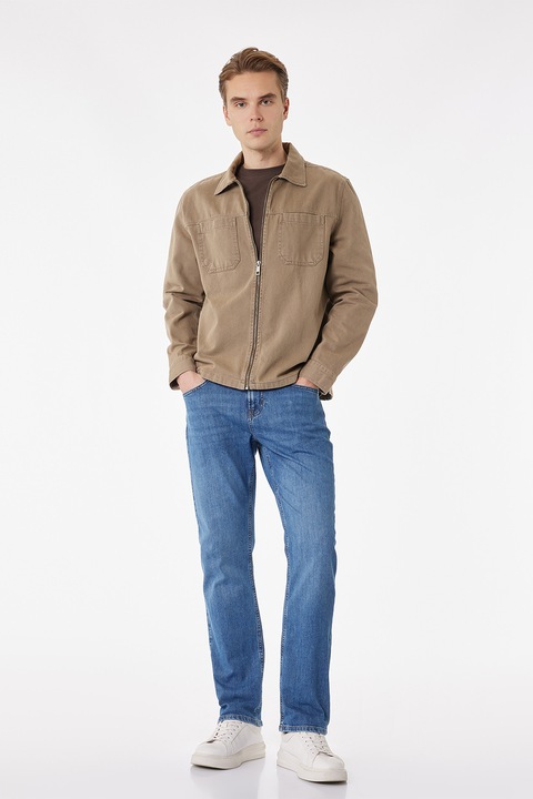 KOTON, Blugi cu croiala dreapta Mark, Albastru prafuit