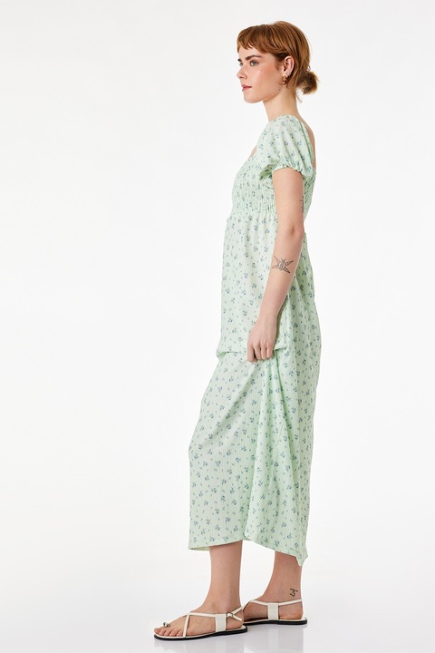 KOTON, Rochie lunga cu model florat, Mint