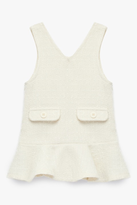 KOTON, Sarafan din tuid cu decolteu in V, Alb murdar