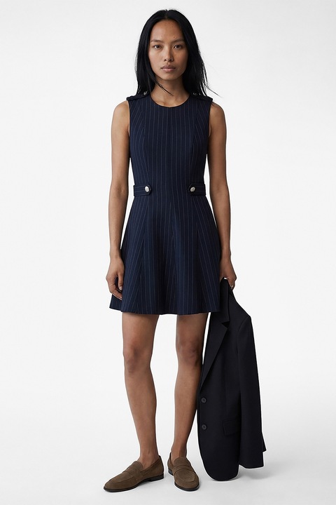 KOTON, Rochie scurta cu dungi discrete, Gri/Bleumarin