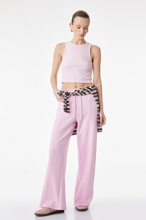 KOTON, Pantaloni de trening cu croiala ampla, Roz deschis