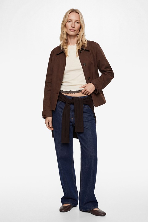 KOTON, Trenci cu o curea in talie, Maro