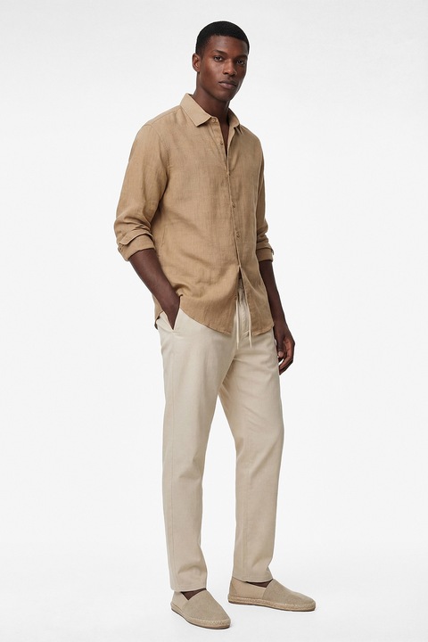 KOTON, Camasa regular fit din bumbac, Maro camel