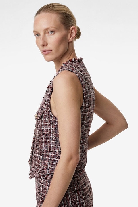 KOTON, Vesta cu buzunare cu clapa, Rosu melage, 38