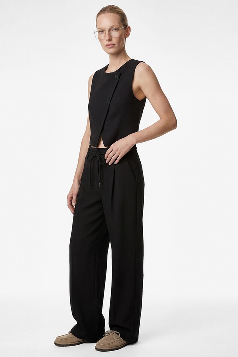 KOTON, Vesta crop cu nasturi, Negru melange, 38