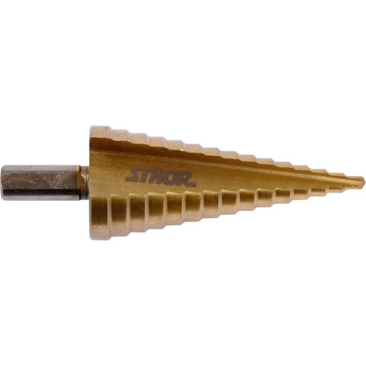 Set burghie treptate VOREL 4-32mm, HSS, acoperire cu azot de titan